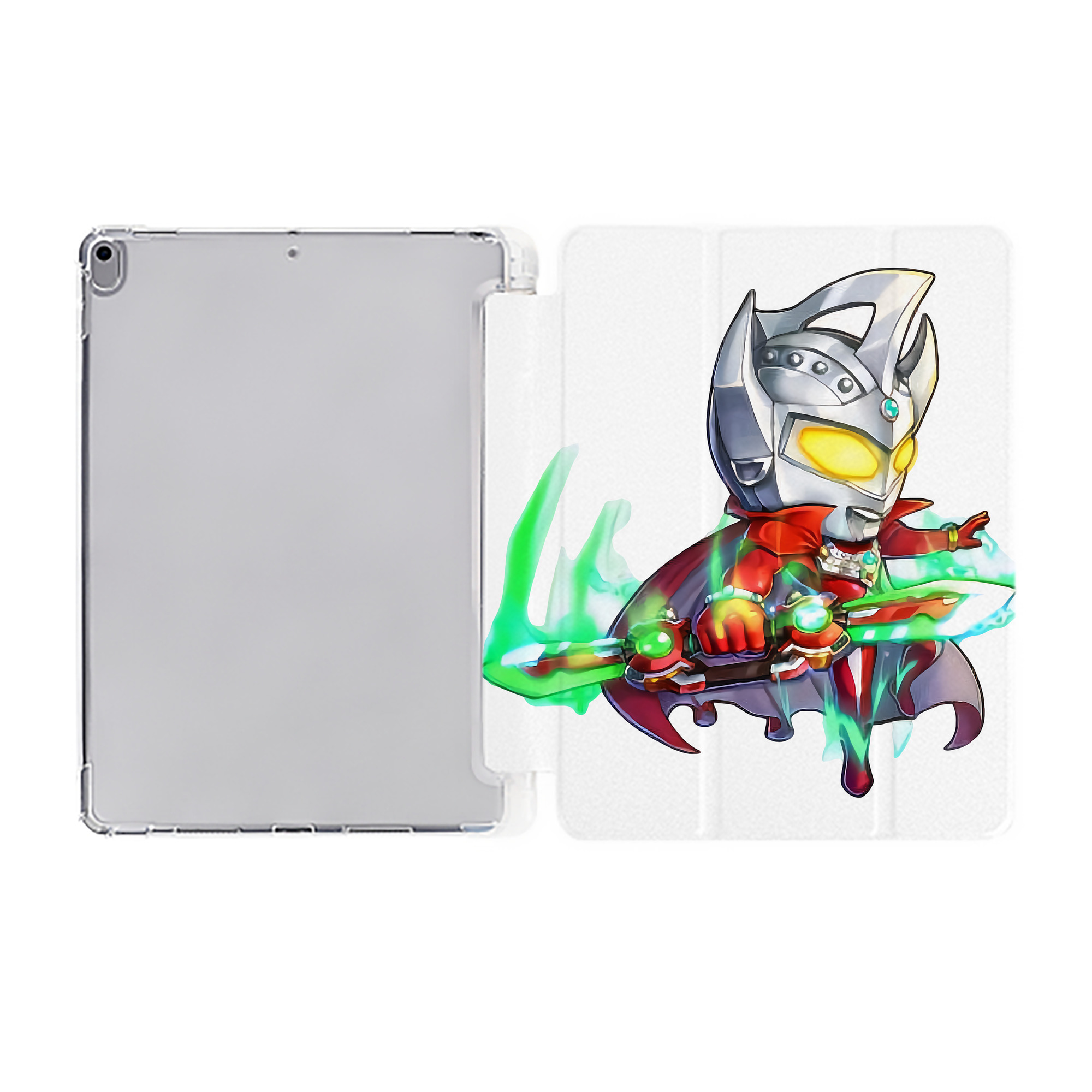 （画像用） ウルトラマン Ultraman IPad ケース ペン収納付き 三つ折りスタンド PUレザー×シリコン 対応機種9.5/10.5/10.9インチ